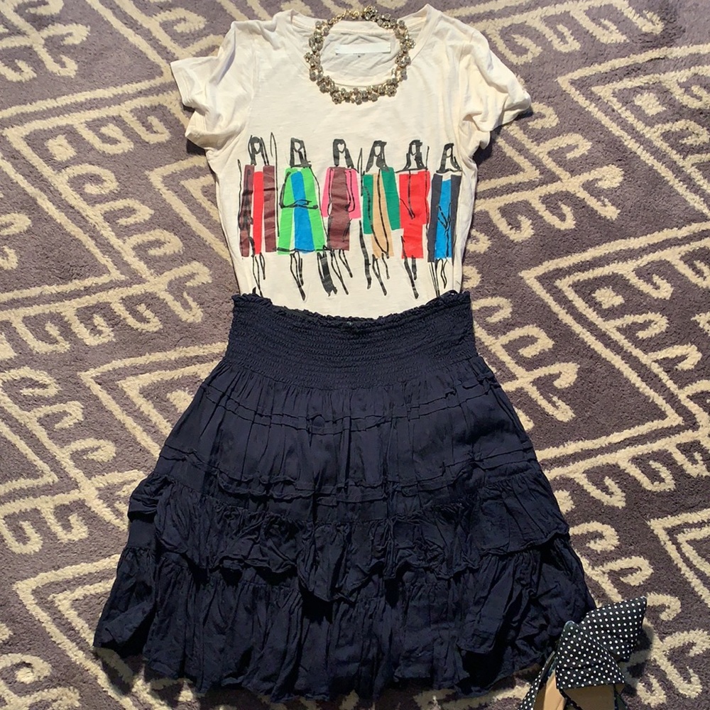 LRL Tiered Navy Skirt